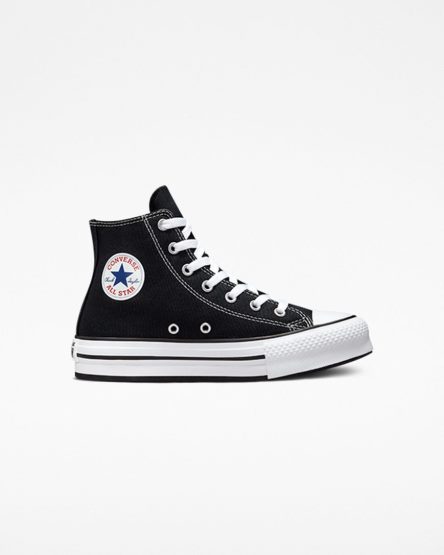 Pantofi Platforma Fete Converse Chuck Taylor All Star Lift Inalti Negrii Albi Negrii | RO ZXIRL769